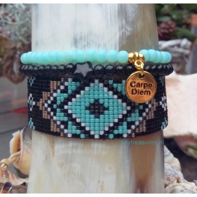 miyuki zwart /turquoise blauw miyuki zwart /turquoise blauw